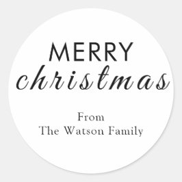 メリーモダンクリスマス台本ラウンドステッカー ラウンドシール