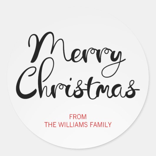 メリーモダンクリスマス台本ラウンドステッカー ラウンドシール (正面)