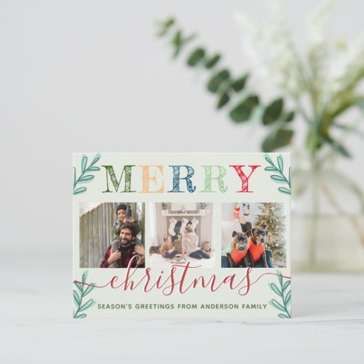メリーモダンクリスマス季節のごあいさつ写真 シーズンポストカード (スタンド正面)