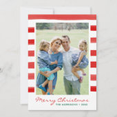 メリーモダンクリスマス家族の写真の休日 シーズンカード (正面)