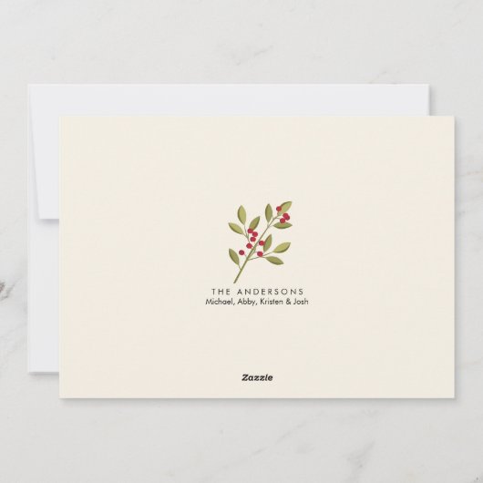 メリーモダンクリスマス家族の写真グリーティング シーズンカード (裏面)