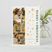 メリーモダンクリスマス家族の写真スノーフレーク シーズンカード (スタンド正面)