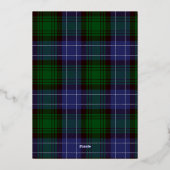 メリーモダンクリスマス家族の写真プレイドタータンチェック 箔シーズンカード (裏面)