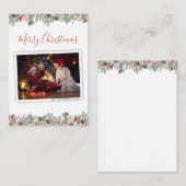 メリーモダンクリスマス家族の写真ホリ素朴デイ ノートカード (正面/裏面)