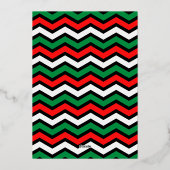 メリーモダンクリスマス家族の写真名のストライプ 箔シーズンカード (裏面)