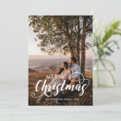 メリーモダンクリスマス家族の写真名タータンチェックホ シーズンカード (スタンド正面)