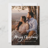 メリーモダンクリスマス家族の写真名タータンチェック シーズンカード (正面)