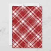 メリーモダンクリスマス家族の写真名タータンチェック シーズンカード (裏面)