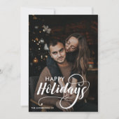 メリーモダンクリスマス家族の写真名タータンチェック シーズンカード (正面)