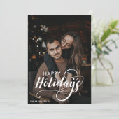 メリーモダンクリスマス家族の写真名タータンチェック シーズンカード (スタンド正面)