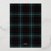 メリーモダンクリスマス家族の写真名タータンチェック 箔シーズンカード (裏面)