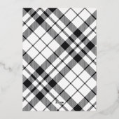 メリーモダンクリスマス家族の写真名タータンチェック 箔シーズンカード (裏面)