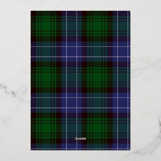 メリーモダンクリスマス家族の写真名タータンチェックF 箔シーズンカード (裏面)