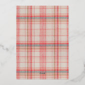 メリーモダンクリスマス家族の写真名タータンチェックF 箔シーズンカード (裏面)