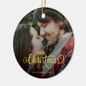 メリーモダンクリスマス家族の写真名 セラミックオーナメント (左)