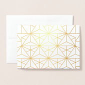 メリーモダンクリスマス家族の写真金ゴールド 箔カード (裏面封筒付き)