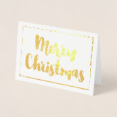 メリーモダンクリスマス家族の写真金ゴールド 箔カード (正面)