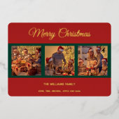 メリーモダンクリスマス家族の写真集 箔シーズンカード (正面)