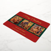 メリーモダンクリスマス家族の写真集 箔シーズンカード (回転した状態)