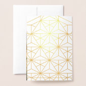 メリーモダンクリスマス家族の写真 箔カード (裏面封筒付き)