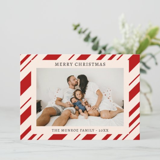 メリーモダンクリスマス家族写真招待状 シーズンカード (スタンド正面)