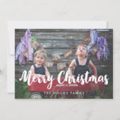 メリーモダンクリスマス家族写真 シーズンカード (正面)
