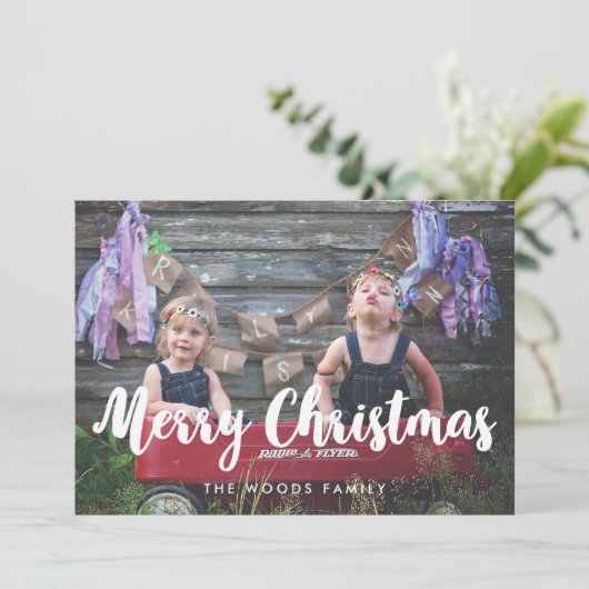 メリーモダンクリスマス家族写真 シーズンカード (スタンド正面)