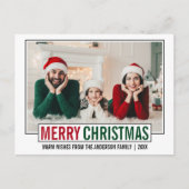 メリーモダンクリスマス家族写真 ポストカード (正面)
