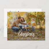 メリーモダンクリスマス家族写真 ポストカード (正面/裏面)