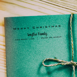 メリーモダンクリスマス家族名ゴム印 ラバースタンプ