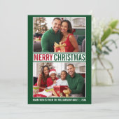 メリーモダンクリスマス家族2フォトグリーン シーズンカード (スタンド正面)