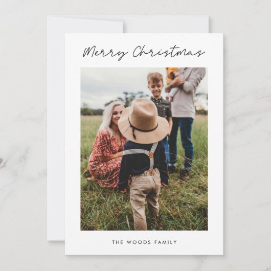 メリーモダンクリスマス家族4写真 シーズンカード (正面)