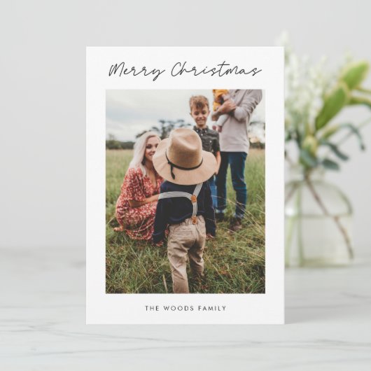 メリーモダンクリスマス家族4写真 シーズンカード (スタンド正面)