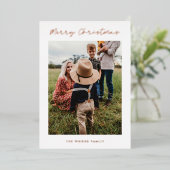 メリーモダンクリスマス家族4写真 箔シーズンカード (立ち正面)