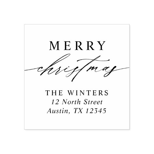 メリーモダンクリスマス差出人住所 ラバースタンプ (インプリント)