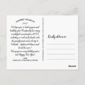 メリーモダンクリスマス手書家族の写真 ポストカード (裏面)