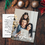メリーモダンクリスマス手書家族の写真 ポストカード<br><div class="desc">お祝客様の縦写真と手書文字の「メリー・クリスマス」の文字が前面に、おもしろいのノートが背面に表示されカスタムた季節。またはもし、入力したノートを背面から削除し、各はがきを個別に手書き入力する。差出人住所郵送用の簡単を追加。シンプルおもしろいもフェスティバルも休日の希望を送る完璧なハガキだ。</div>