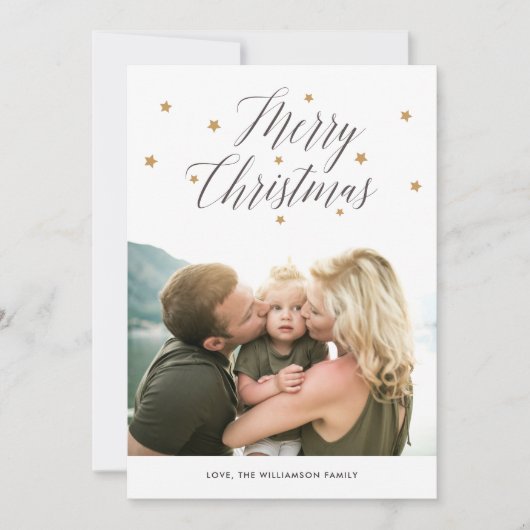 メリーモダンクリスマス星付きスクリプト2枚の写真 シーズンカード (正面)