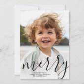 メリーモダンクリスマス書道フォトブラック シーズンカード (正面)