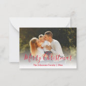 メリーモダンクリスマス書道休暇写真 ノートカード (正面)