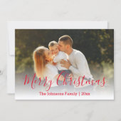 メリーモダンクリスマス書道休暇写真 ノートカード (正面)