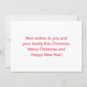 メリーモダンクリスマス書道休暇写真 ノートカード (裏面)