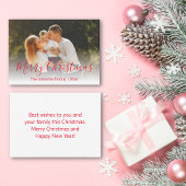 メリーモダンクリスマス書道休暇写真 ノートカード