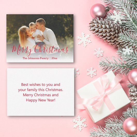 メリーモダンクリスマス書道休暇写真 ノートカード