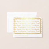 メリーモダンクリスマス書道金ゴールド縁ど 箔カード (裏面封筒付き)