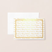 メリーモダンクリスマス書道金ゴールド縁ど 箔カード (封筒付き正面)