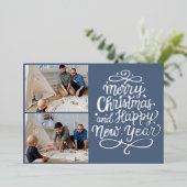 メリーモダンクリスマス書道2枚 箔シーズンカード (立ち正面)