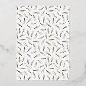 メリーモダンクリスマス松グリーン金ゴールド写真 箔シーズンカード (裏面)