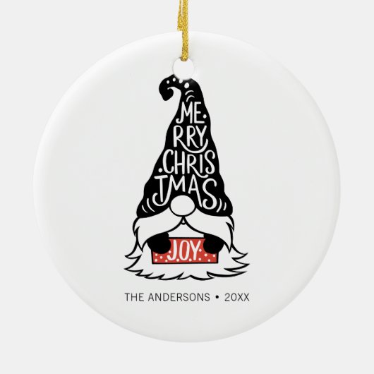 メリーモダンクリスマス格言ホリデイ セラミックオーナメント (裏面)