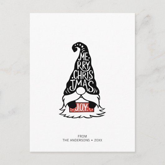 メリーモダンクリスマス格言ホリデイ ポストカード (正面)